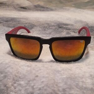 SPY Black and Red Sunglasses with Orange Lenses
